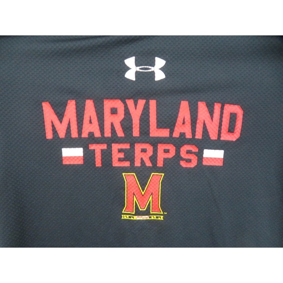 Maryland Terrapins Sweatshirt Mens Small Black Under Armour Football ColdGear - Picture 2 of 8